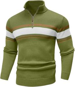 Pull en tricot décontracté pour homme W9592Y Knzhee Industry, anti-rides, anti-bouloches, respirant, fin, 100% coton, ample, uni, hiver - Product Image 1