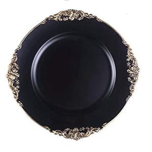 Plato de Servicio con Diseño en Relieve para Hogar, Restaurante, Catering, con Acabado Dorado, para Aniversarios y Compromisos - Product Image 6