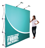 Ticaret fuarı için Stand ile özel medya duvar kumaşı açılır ekranlı zemin taşınabilir promosyon fuar standı