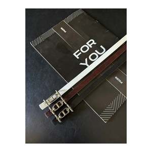 <b>Silver</b> <b>Buckle</b> Thin Women's <b>Belt</b>, Trouser <b>Belt</b>, Shirt <b>Belt</b>, Jacket <b>Belt</b> - Black-Burgundy-White-<b>Silver</b> - Product Image 2