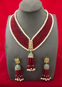 Kundan Long Beads Party Wear Collar Material de latón pesado con diseño único Calidad Piedra Trabajo Estilo clásico Producto a granel - Product Image 4