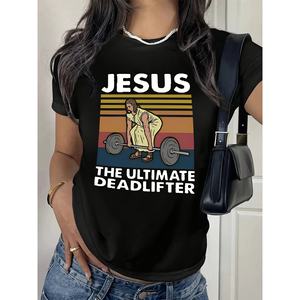 Camiseta de ocio para mujer para Primavera/Verano, Top estampado estándar de un color hecho en China - Product Image 1