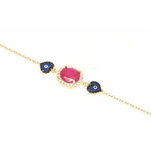 925 Sterling <b>Silver</b> Heart-Shaped Chain <b>Bracelet</b> with Red Crystal Stone Women's <b>Bangles</b> & <b>Bracelets</b> Product - Product Image 4
