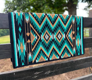 Western Show Horse Saddle Blanket Diseño de Nueva Zelanda Manta de sillín de lana hecha a mano Top Wool Saddle Pad Size - Product Image 6