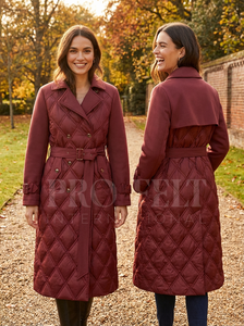 เสื้อโค้ทกันหนาวแบบยาวทรงพัฟเฟอร์  ติดกระดุมสองแถว  มีเข็มขัด  บุผ้านวม  แฟชั่นทันสมัย  น้ำหนักมาก  ให้ความอบอุ่น  เสื้อคลุมกันหนาว - Product Image 2