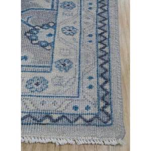 Alfombra de Lana Anudada a Mano Erbe Azul, Rectangular de 9x12, con Patrón de Medallón, para Decoración de Sala de Estar Juvenil - Product Image 4