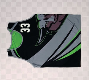 Conjunto de Ropa de Baloncesto Transpirable con Estampado por Transferencia de Calor al por Mayor para Unisex, Sin Mangas, Tela de 220g - Product Image 2