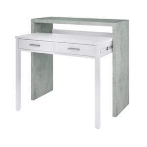 Kit Scrivania Estensibile 99x36x88h Bianco Cemento - Product Image 1