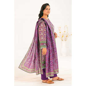 Conjunto de 3 Piezas de Salwar Kameez de Algodón Estampado Khaddar con Dupatta, Vestido Étnico Pakistaní para Festivales, Estilo Indio-K-52112 - Product Image 4