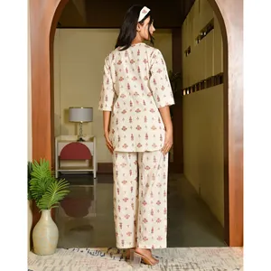 Conjunto de Pijama de Algodón Vedia para Mujer, Ropa de Dormir Cómoda, Conjunto de Ropa de Estar para Boutique y Exportación - Product Image 6