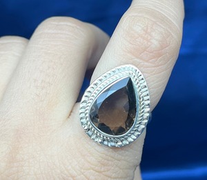 Natural Smoky Quartz <b>Silver</b> <b>Ring</b> Smoky Quartz Gemstone <b>Silver</b> <b>Statement</b> <b>Ring</b> Handmade Boho <b>Ring</b> for Her - Product Image 2