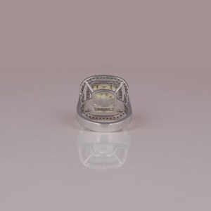 Dernière conception personnalisée jaune coussin coupe laboratoire diamant cultivé 18KT bijoux en or blanc massif IGI certifié Bling bague de fiançailles pour - Product Image 3