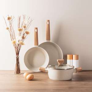 Pentola Bergner NATURALLY da 20 cm di diametro, 2,4 litri con coperchio in alluminio forgiato bianco - Product Image 2