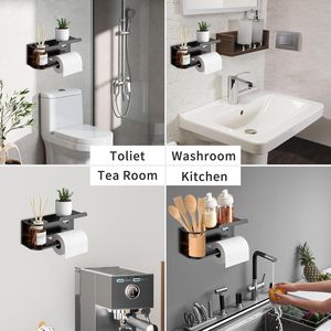 स्टेनलेस स्टील शौचालय ऊतक रोल धारक शौचालय पेपर धारक शौचालय के लिए शैल्फ स्व चिपकने वाला या दीवार-माउंट के साथ - Product Image 3