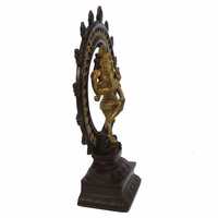 Statue artisanale indienne en bronze doré de Nataraj, Dieu Shiva dansant, idole en laiton et bronze pour la décoration intérieure, art spirituel indien