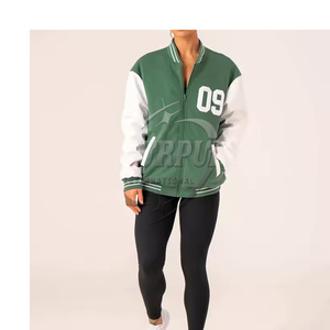 High Quality 100% Cotton Embroidered Stand Winter Fashion Casual Button <b>Bomber</b> <b>Jackets</b> <b>Men's</b> Women's <b>Varsity</b> Baseball Front - Product Image 4