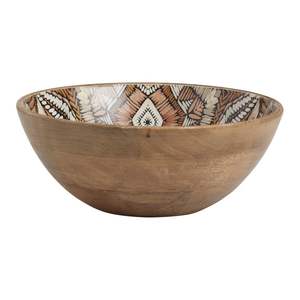 Design contemporain Nouveau bol personnalisé en émail imprimé bol à salade bol de vaisselle bol de vaisselle bol de service en bois d'acacia - Product Image 1