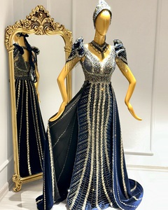 Scarlet Symphony Lace Gown Bold <b>Red</b> <b>Corset</b> Bodice Dress with Flowing Train and Delicate Floral Applique Details for Parties - Product Image 6