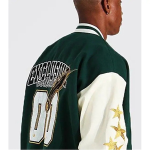 Custom Wool/Viscose Baseball <b>Jacket</b> OEM Design with Logo Fleece Letterman <b>Jacket</b> for <b>Men</b> Breathable Quick Dry <b>Summer</b> - Product Image 6