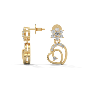 Boucles d'oreilles luxueuses en or 18 carats avec des diamants cultivés en laboratoire, un mélange d'élégance durable, d'artisanat éthique et de beauté intemporelle - Product Image 3