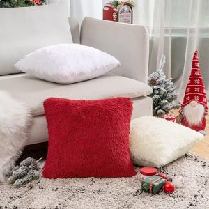 Cojín cuadrado de piel sintética esponjosa blanca, felpa decorativa de punto suave para sala de estar, hogar, Hotel, uso sin látex, celebridades - Product Image 6