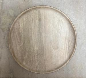 Bandeja Redonda Grande de Madera de Mango, Plato Decorativo de Madera con Grano Natural, Plato Rústico para Servir, Bandeja para Centro de Mesa - Product Image 2