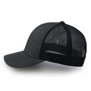 Gorra de béisbol de malla unisex de alta calidad con logotipo personalizado bordado, lisa, negra, ajustable, para uso en exteriores, de lona. - Product Image 5