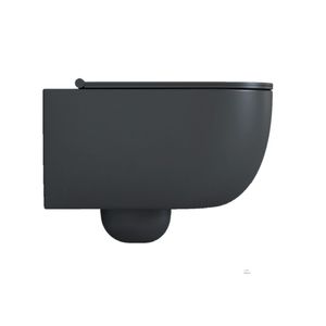 WC a muro in ceramica fiorita con scarico a muro senza rimma colore nero opaco-1 confezione - Product Image 1