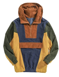 Nouveau design, sweat à capuche pour homme, en molleton, 100% coton, hiver, broderie, demi-bouton - Product Image 1