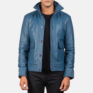 Chaqueta de cuero para hombre al por mayor, abrigos con cuello de plumón, chaquetas de bombardero de cuero para hombre, prendas de vestir, chaqueta informal para hombre, diseño con servicio OEM - Product Image 6