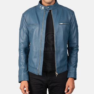 Factory Direct Sale New Arrival Men's <b>Leather</b> <b>Jacket</b> Stand Front Breathable Eco-Friendly Customized <b>Long</b> Sleeves Winter <b>Jacket</b> - Product Image 1