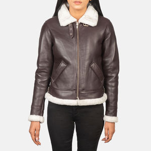 Veste en cuir d'agneau pour femme, coupe ajustée, respirante, imprimée, imperméable, personnalisée, fermeture éclair sur le devant, design haut de gamme, vente chaude - Product Image 4
