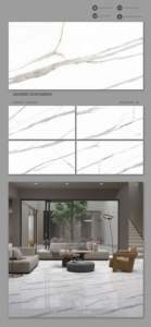 Carreaux en porcelaine Satvario polis 60x120cm Finition brillante 24x48 pouces Carreaux en porcelaine polis Satvario Utilisation murale et au sol - Product Image 3