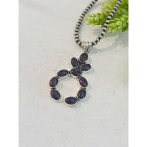 Pendentif artisanal en huître épineuse violette du sud-ouest et argent sterling avec serti clos - Product Image 3