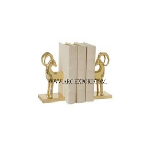 Standard <b>Gold</b> Polished Deer Design Metal Bookend Home Use <b>Book</b> Stand for School Office Library Study Room in Cheapest Price - Product Image 1
