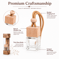 Diffuseur d'arômes pour voiture en bois avec logo personnalisé, mini diffuseur de parfum suspendu, bouteille en verre pour huile essentielle liquide, rafraîchisseur d'air pour voiture