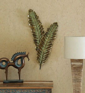 Feuilles de Ginkgo de luxe légères Art mural 3D en métal Ron Iron Material Home Decor pour le salon et le bureau - Product Image 3