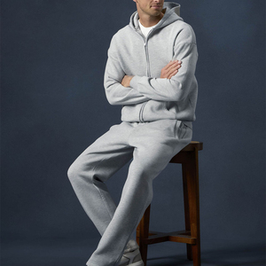 เสื้อแจ็คเก็ตผู้ชาย ชุดลำลอง ชุดกีฬา เสื้อฮู้ดซิปเต็มตัว พร้อมกางเกงขายาว ผ้าผสมฝ้าย ชุดออกกำลังกาย สตรีทแวร์ - Product Image 5