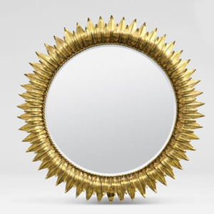 Miroir mural en verre doré en métal décoratif de style européen populaire et luxueux pour salon, coiffeuse, hôtel, villas - Product Image 3