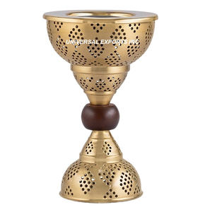 Porte-encens Bakhoor en métal noir antique Brûleur rond Mubkhar design en finition classique et élégante Diffuseur d'aromathérapie - Product Image 5