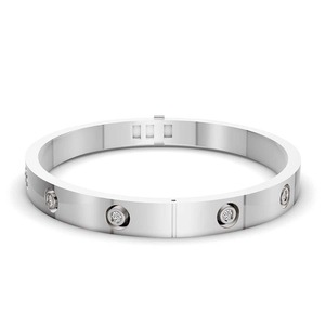 Elegante Brazalete de Diamantes Cultivados en Laboratorio, Diseño Redondo, Oro Sólido de 14K, 1 Ct Tw, Joyería Fina Minimalista para Uso Diario - Product Image 2