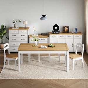 <b>Rustic</b> <b>Wooden</b> <b>Dining</b> <b>Table</b> Set - Product Image 3