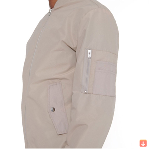 New Arrival Coated Nonwoven Stand Collar Bomber <b>Jacket</b> <b>Long</b> Sleeves Light Casual Sports Wear Custom Design Embroidery Canvas - Product Image 3