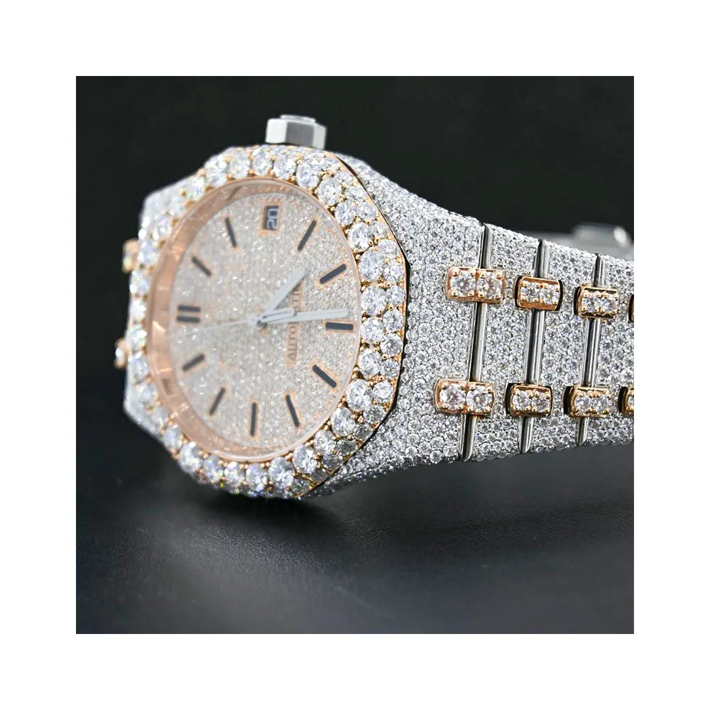 新しいデザインのフルダイヤモンドウォッチモアッサナイトダイヤモンドウォッチがインドから手頃な価格で入手可能