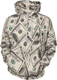 High Quality 3D <b>Sublimate</b> Dollar Design Wholesale Men's Women's Waterproof Anti-Shrink <b>Hoodies</b> Knitted Lining Plus Size Spring - Product Image 5