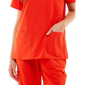 Uniformes Médicos Unisex con Cuello en V y Cinco Bolsillos, Antiarrugas, Lavables, de Poliéster/Algodón, en Oferta - Product Image 5