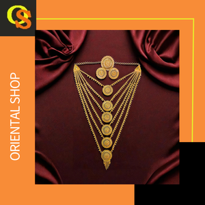 Vente en gros plaqué or 22 carats collier boucles d'oreilles bague sertie de bijoux de mariée de conception traditionnelle à vendre par les exportateurs - Product Image 3