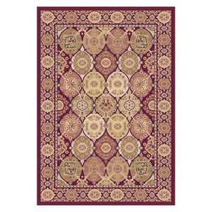 RUGS DEPOT LXDP-0348 Wholesale Red Burgundy Modern Vintage Digital Printed Machine Washable Chenille Area Rug Non <b>Slip</b> - Product Image 1
