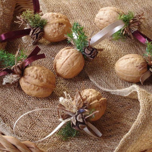 Walnut <b>Shell</b> Christmas <b>Ornament</b> Handmade Natural Rustic Holiday Decoration Eco-Friendly Baubles for Tree Home Gifts Unique - Product Image 1