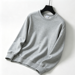 Sweat-shirt à col rond gris chiné clair pour homme, manches longues, décontracté, streetwear, vêtements de sport, OEM ODM, vente en gros - Product Image 6